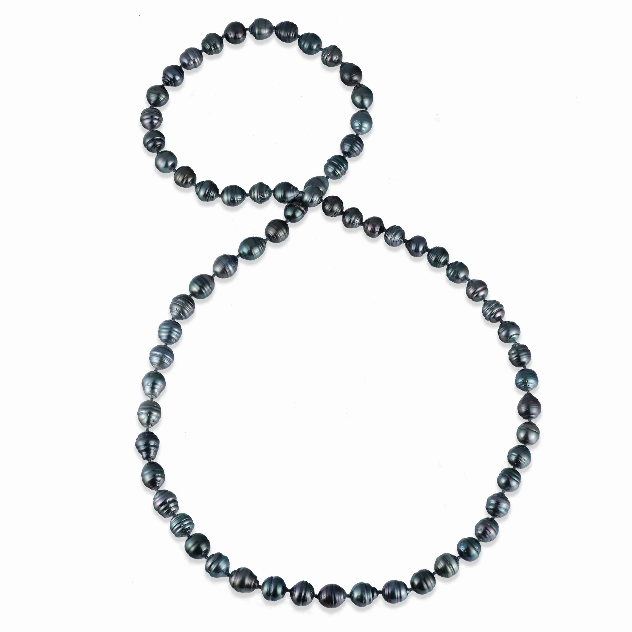 34-35&quot; Tahitian Black Pearl Strand - 10-12mm