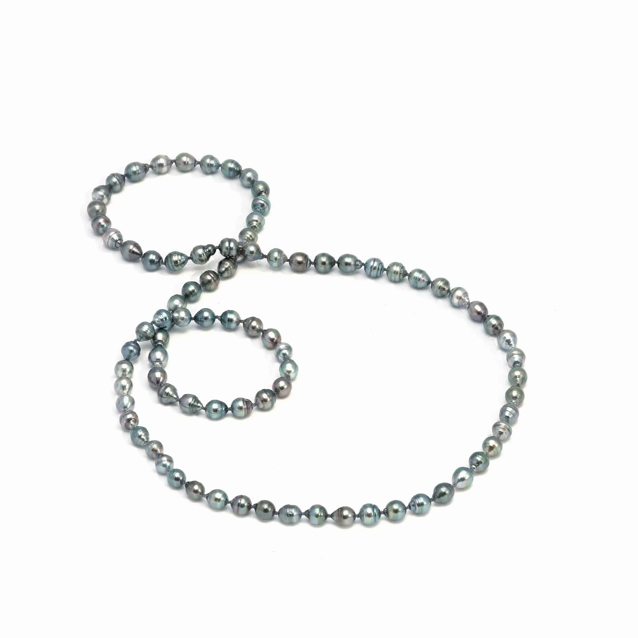 38-41&quot; Tahitian Black Pearl Strand - 8-10mm