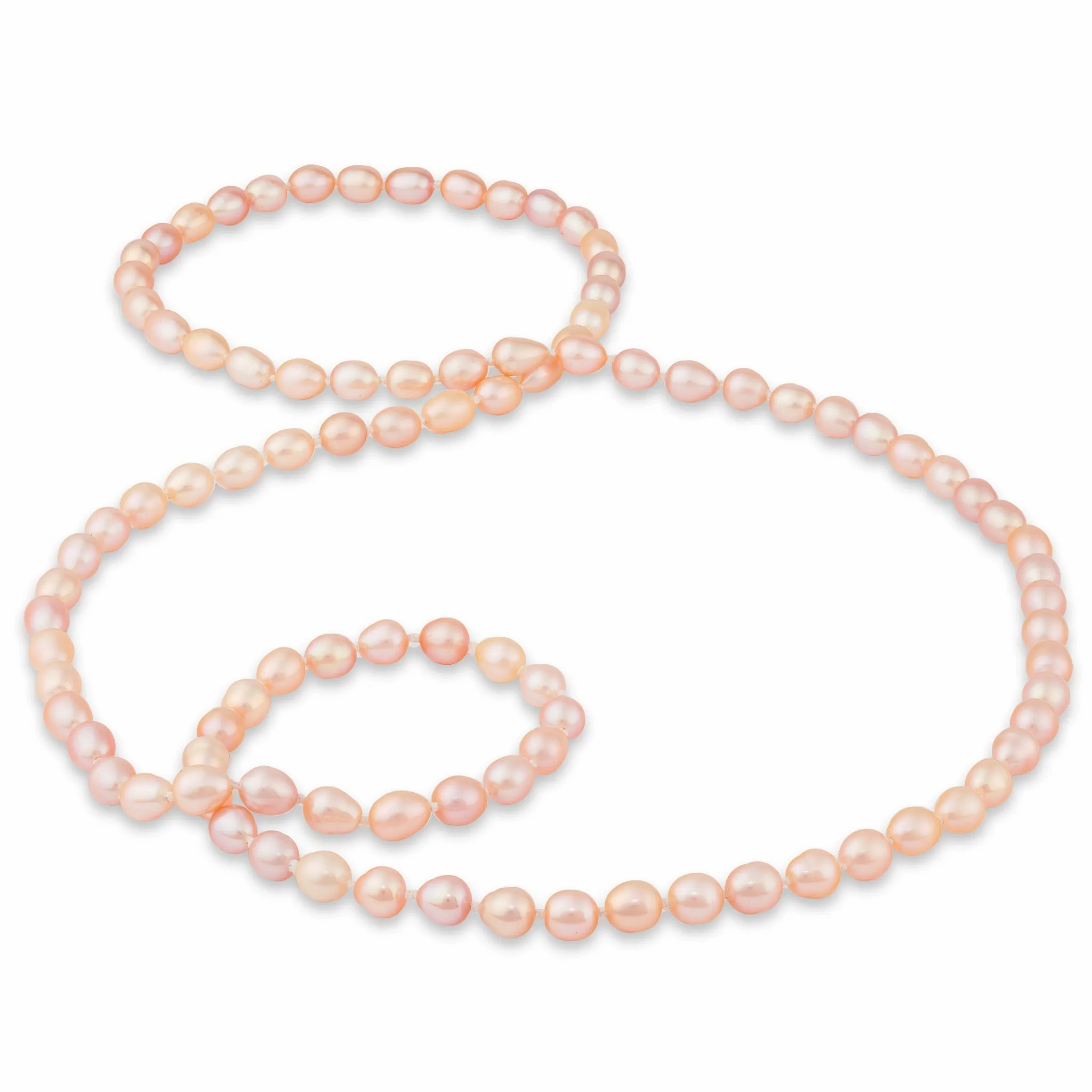 38&quot; Peach Freshwater Pearl Strand - 7-8mm