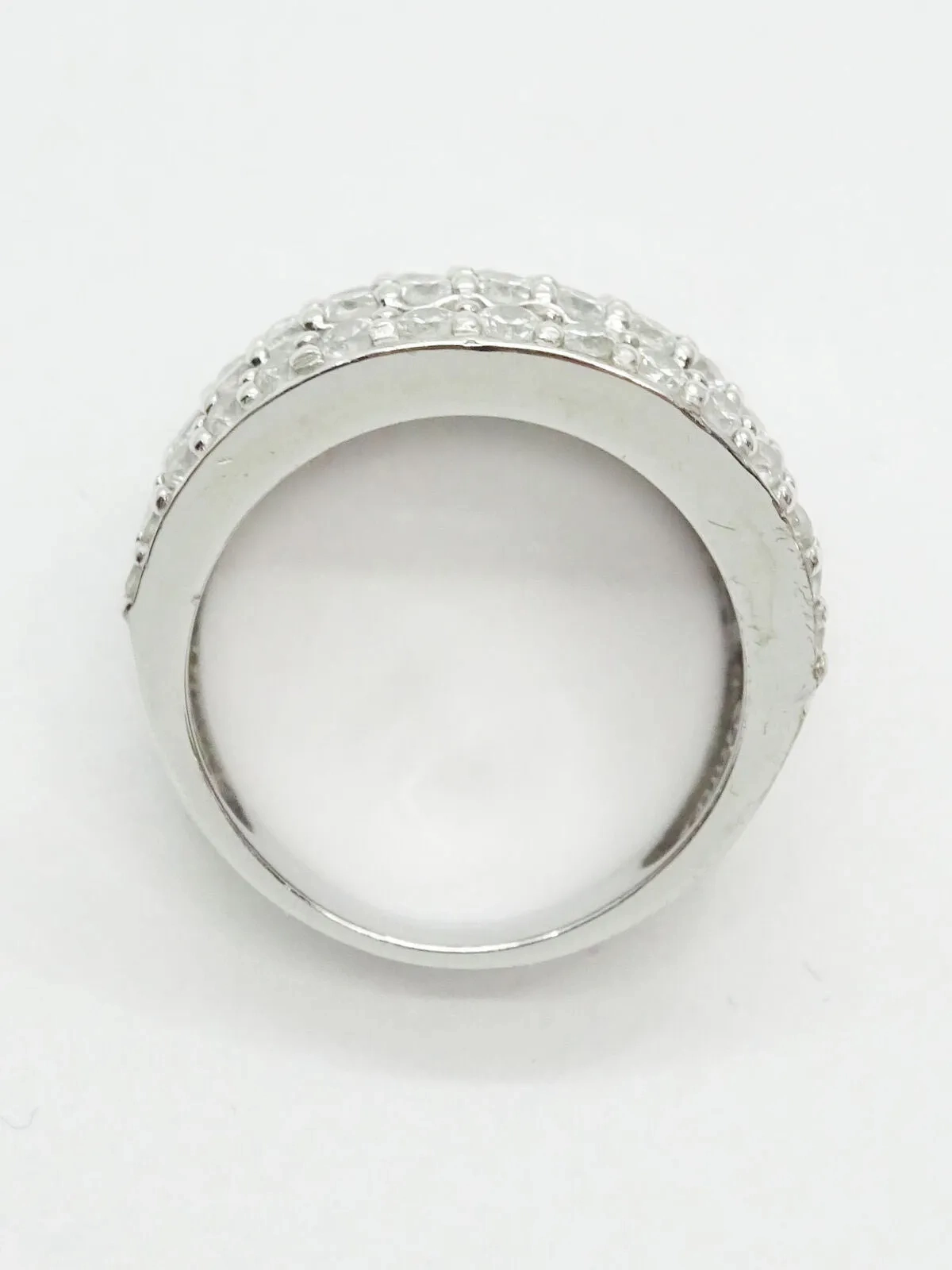 3.00ct tw CZ Wide Multi-Row Sterling Silver Cocktail Band Ring, Size 5