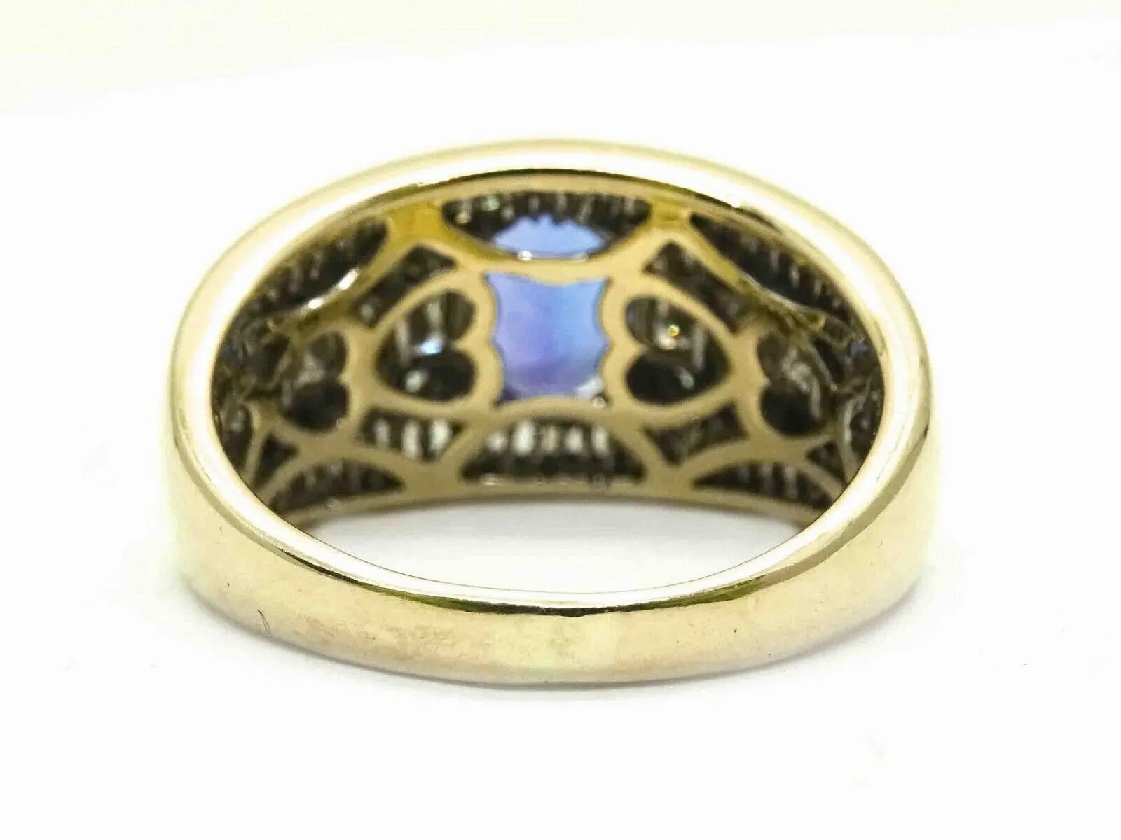3.95ct tw Natural Tanzanite &amp; Diamond Cocktail Ring 18k Gold Size 7