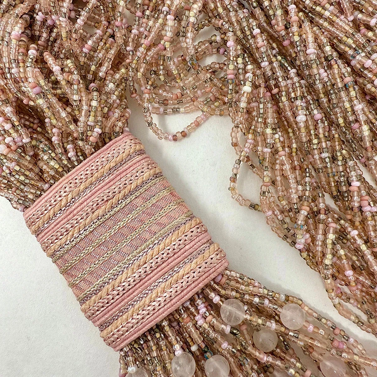 3 Strand Twisted Fringe Bead Necklace