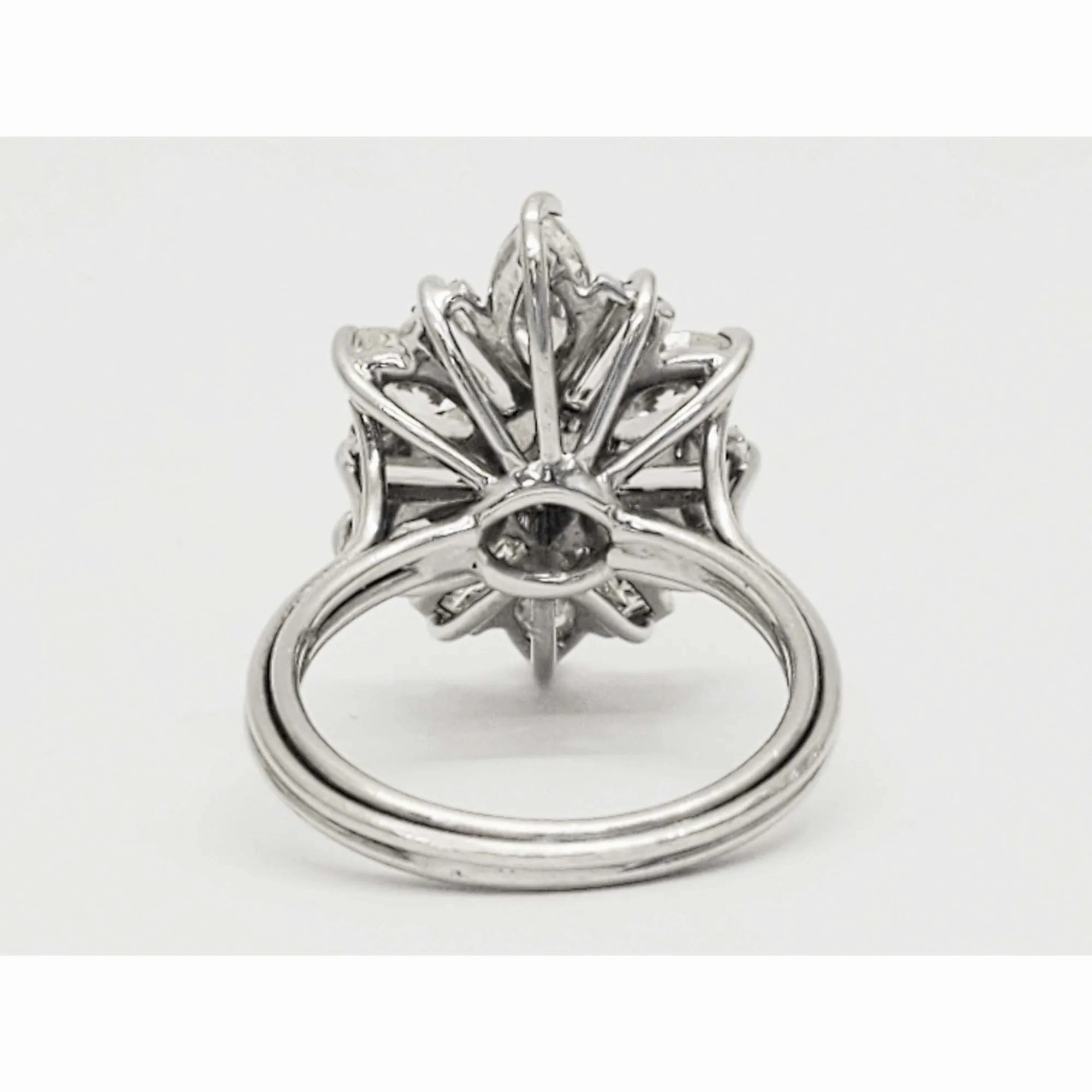 4.5 ctw Natural Earth Mined Diamond Starburst Cluster Ring Platinum Size 6.25