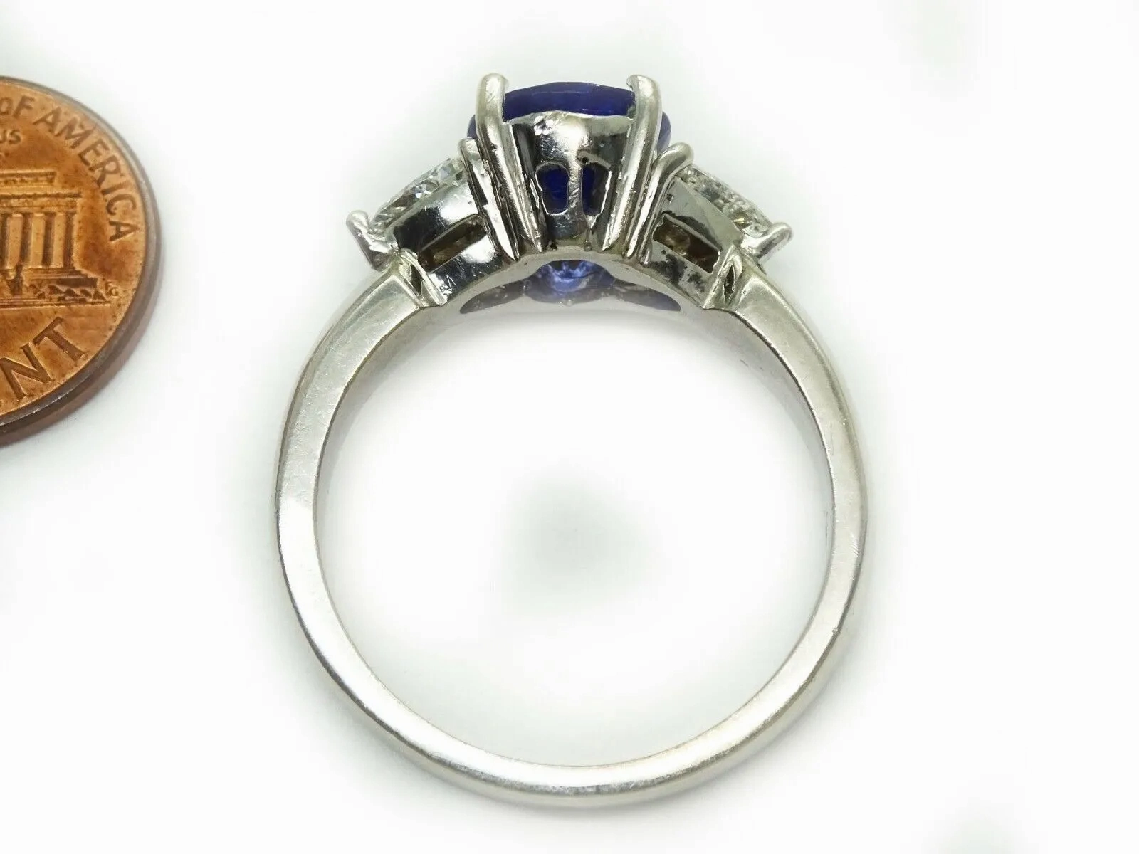 4.71ct Natural Tanzanite &amp; Earth Mined Diamond Ring solid 14k  Gold Size 11.25