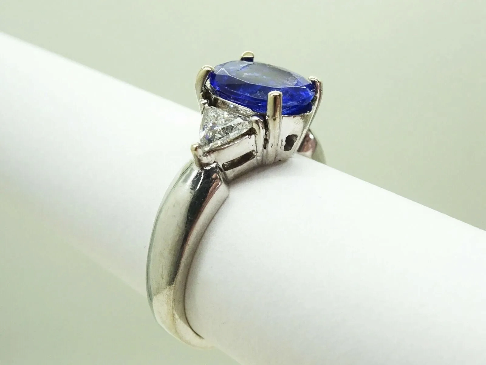 4.71ct Natural Tanzanite &amp; Earth Mined Diamond Ring solid 14k  Gold Size 11.25