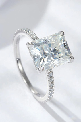 4 Carat Moissanite 4-Prong Side Stone Ring 