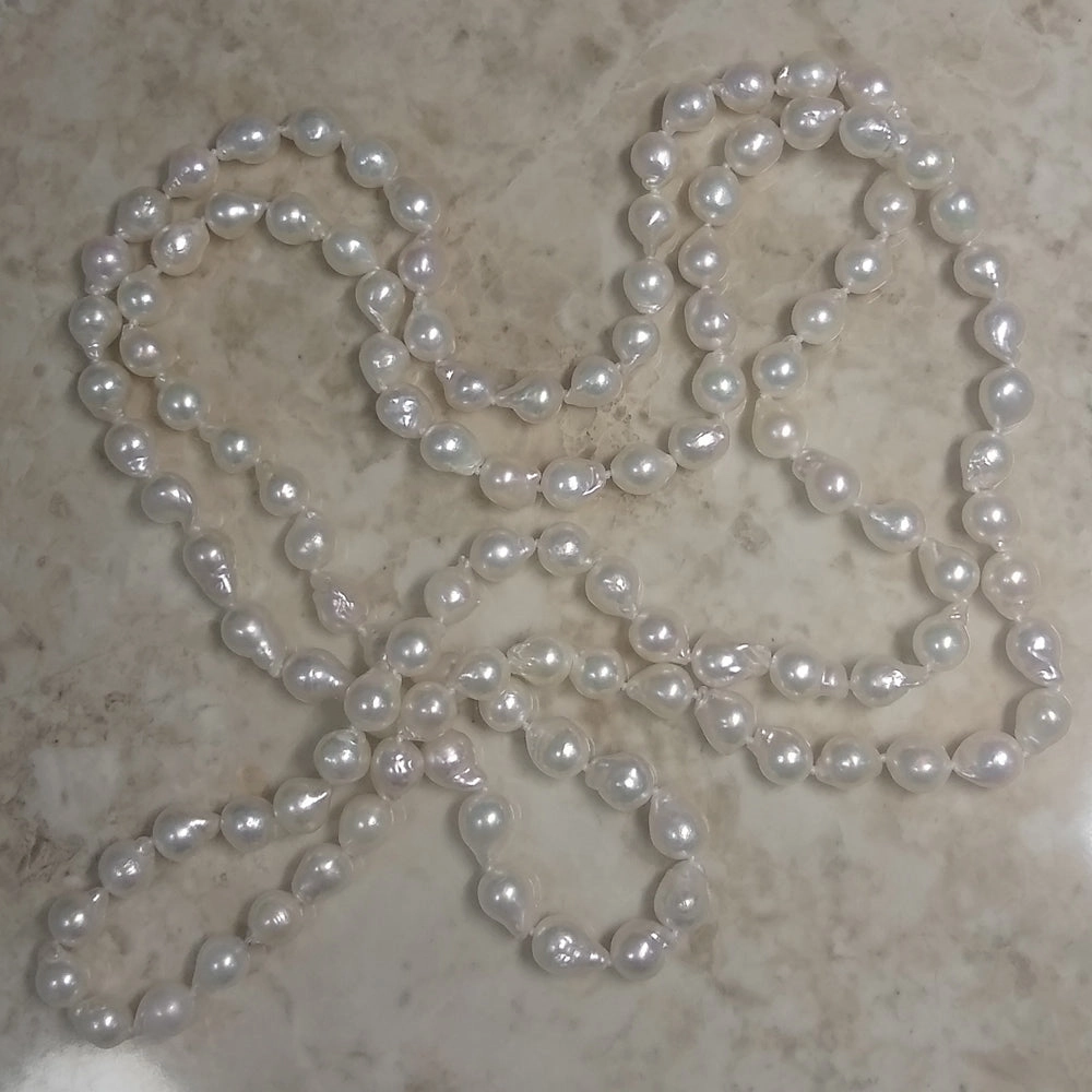 50" Rope Length Baroque Cultured Pearl Necklace texture-pearl  