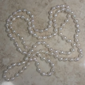 50" Rope Length Baroque Cultured Pearl Necklace texture-pearl  