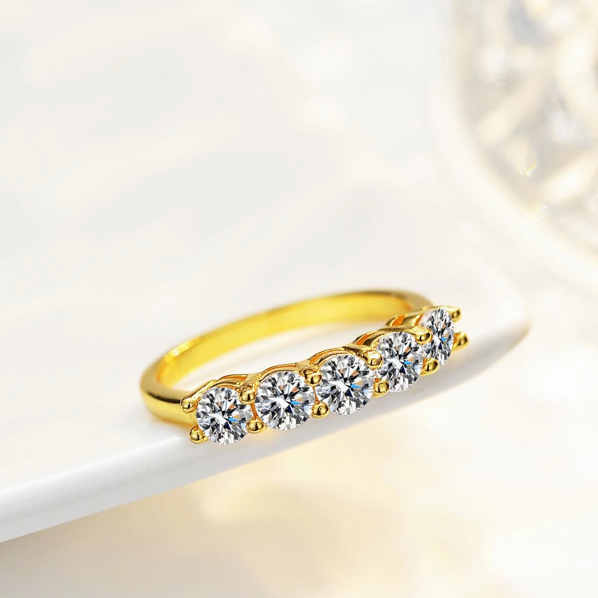 5-star Seven Star Diamond Female S925 Silver Ring