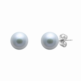 6-6.5mm Grey Freshwater Pearl Sterling Silver Stud Earrings texture-pearl  