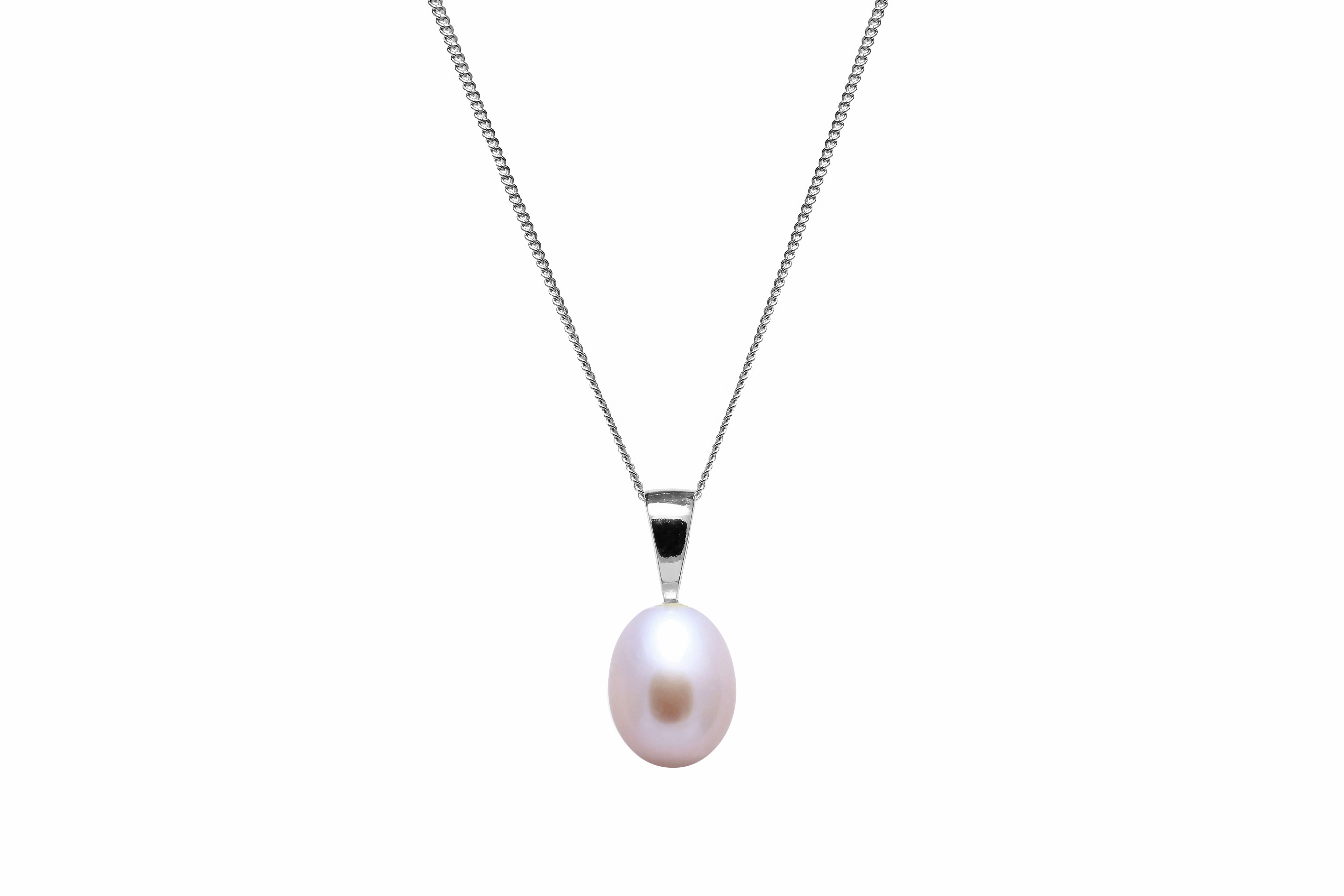 7.5-8mm Teardrop Pink Freshwater Pearl Sterling Silver Pendant