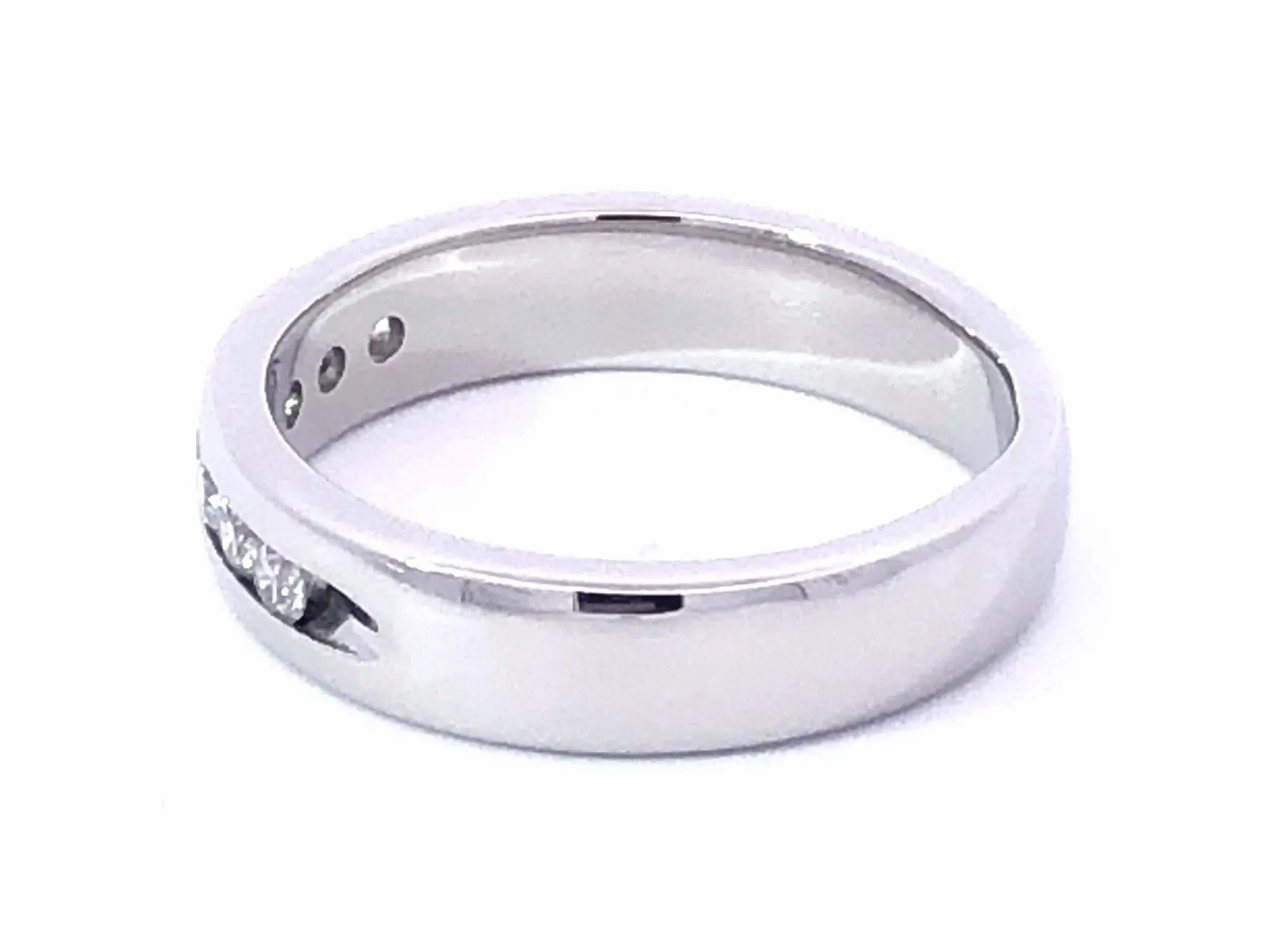 7 Diamond Channel Set Platinum Wedding Band Ring 5mm