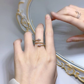 925 Aura Bright Snakelike Winding Ring 