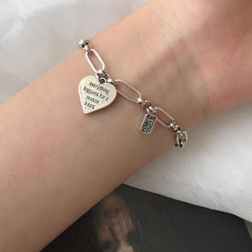925 Loving Heart In Sterling Silver Bracelet For Women 