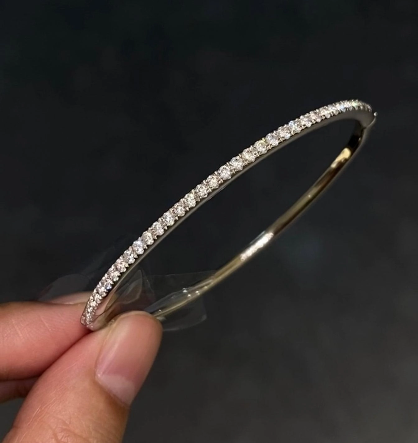 925 Silver Fine Row Diamond Bracelet 