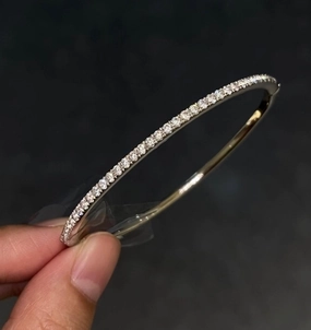 925 Silver Fine Row Diamond Bracelet 