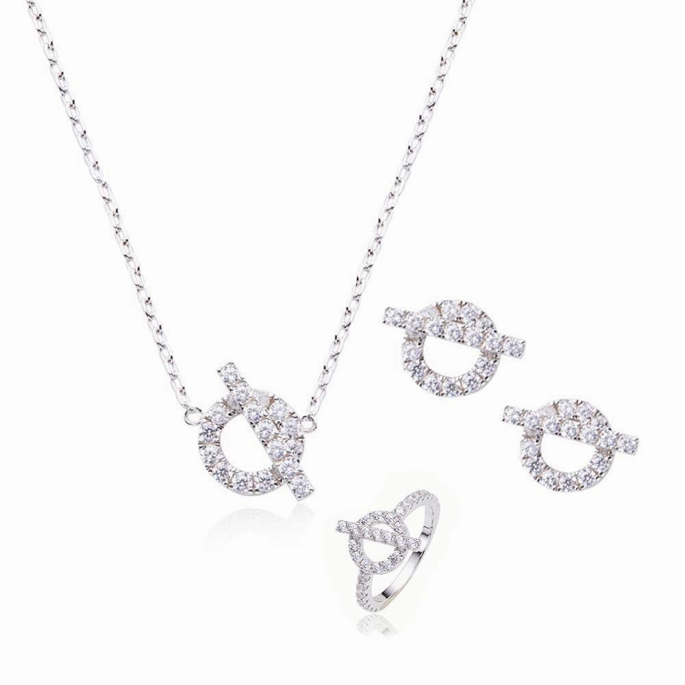 925 Silver Pig Nose Necklace Gold-plated Micro Inlaid Zircon Ladies Clavicle Chain