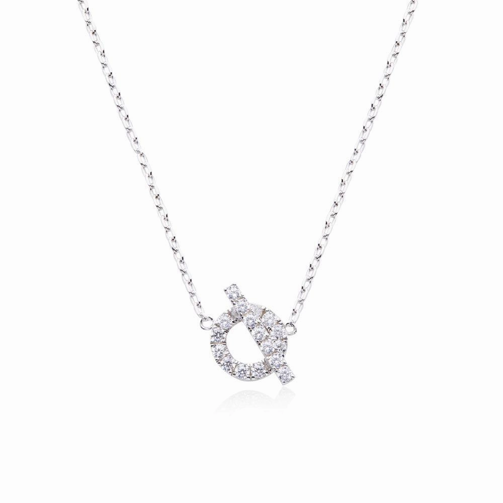925 Silver Pig Nose Necklace Gold-plated Micro Inlaid Zircon Ladies Clavicle Chain