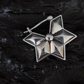 925 Silver Retro Three-dimensional Six-pointed Star Ear Buckle 