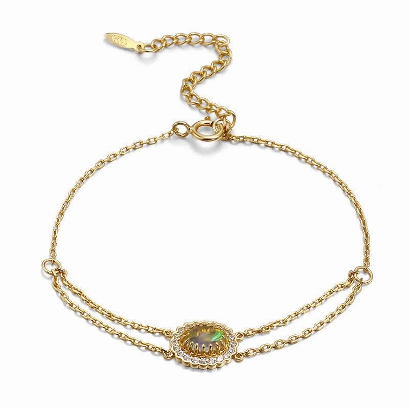 925 Silver Simple Versatile Oubo Double Layer Bracelet Girl