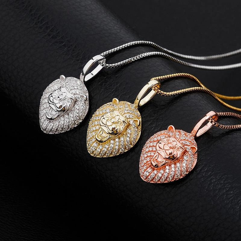 925 Silver Solid Pendant Inlaid With Zircon Hip-hop Clavicle Chain