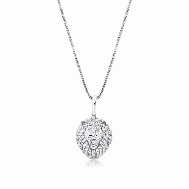 925 Silver Solid Pendant Inlaid With Zircon Hip-hop Clavicle Chain