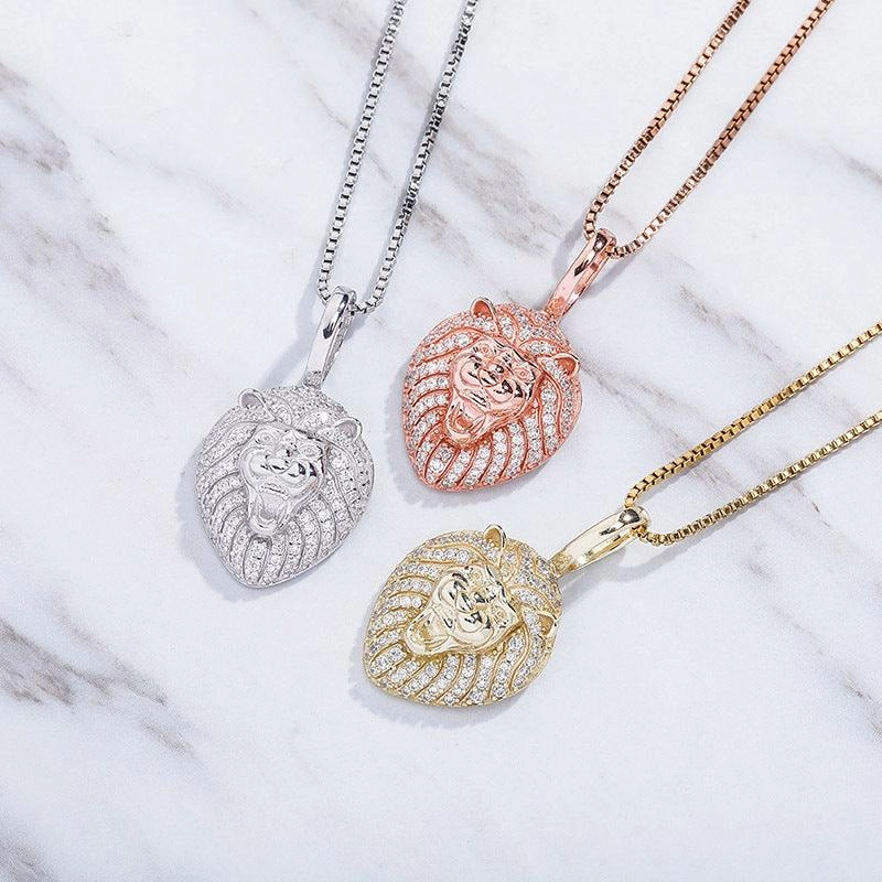 925 Silver Solid Pendant Inlaid With Zircon Hip-hop Clavicle Chain 
