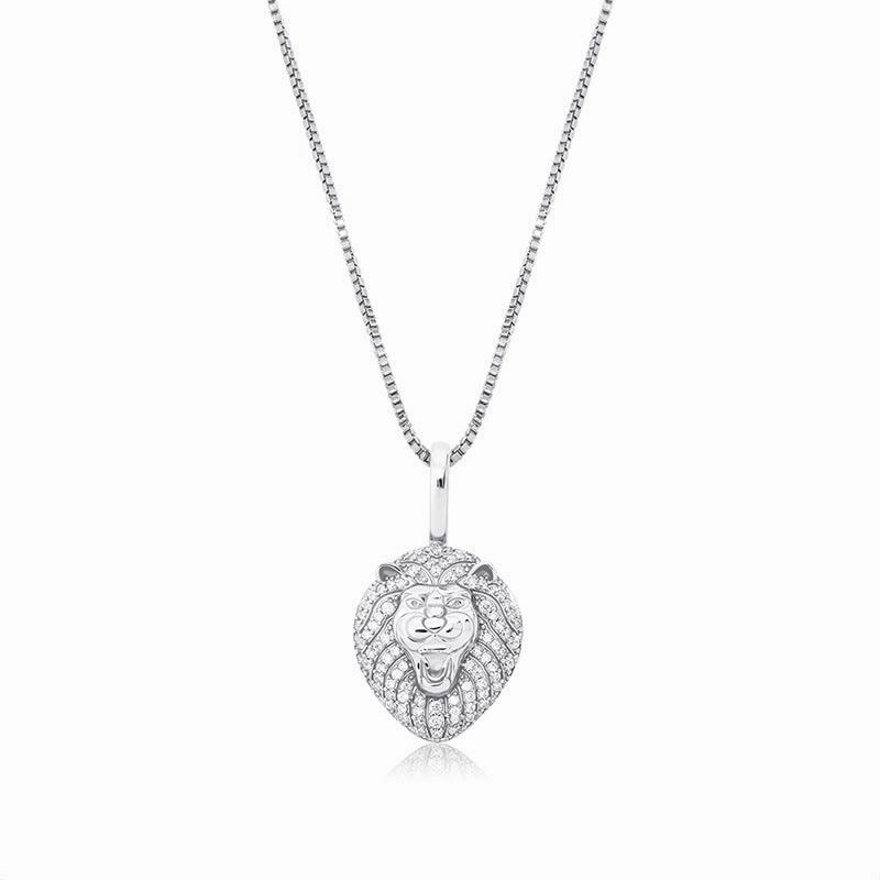 925 Silver Solid Pendant Inlaid With Zircon Hip-hop Clavicle Chain