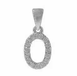925 Sterling Silver CZ Initial Necklace