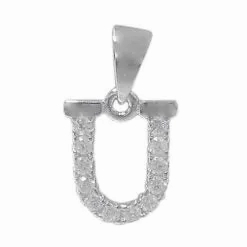 925 Sterling Silver CZ Initial Necklace