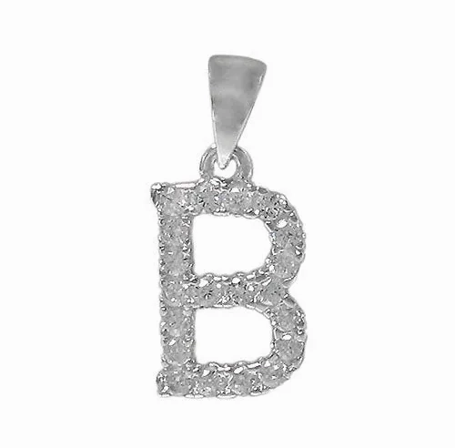 925 Sterling Silver CZ Initial Necklace