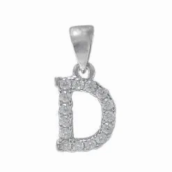 925 Sterling Silver CZ Initial Necklace