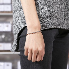 925 Sterling Silver Fashion Trendy Jewelry Vintage Thai Silver Skull Bracelet Personality Female Student Thin Chain 