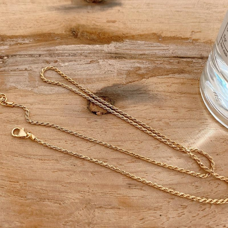925 Sterling Silver Harbor Style Fried Dough Twists Necklace
