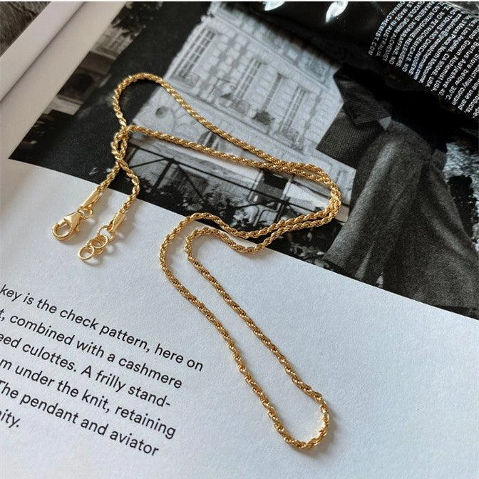 925 Sterling Silver Harbor Style Fried Dough Twists Necklace