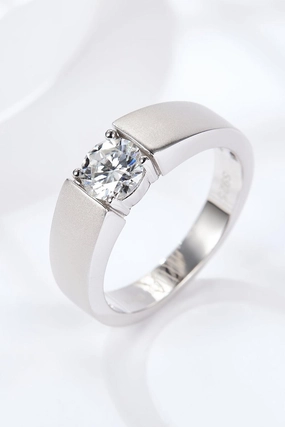 925 Sterling Silver I Carat Moissanite Ring 