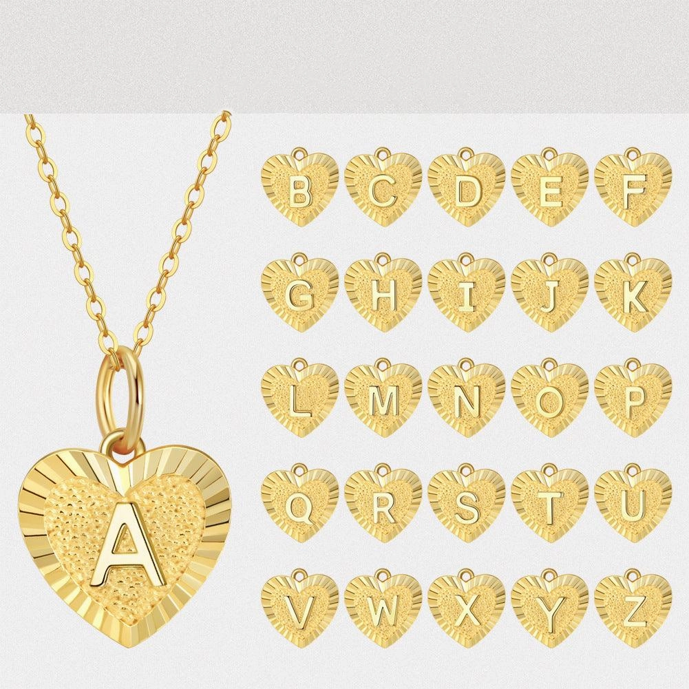 925 Sterling Silver Layered Initial Heart Necklace