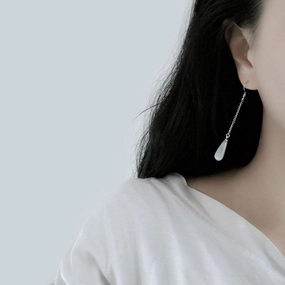 925 Sterling Silver Opal Drop Earrings 