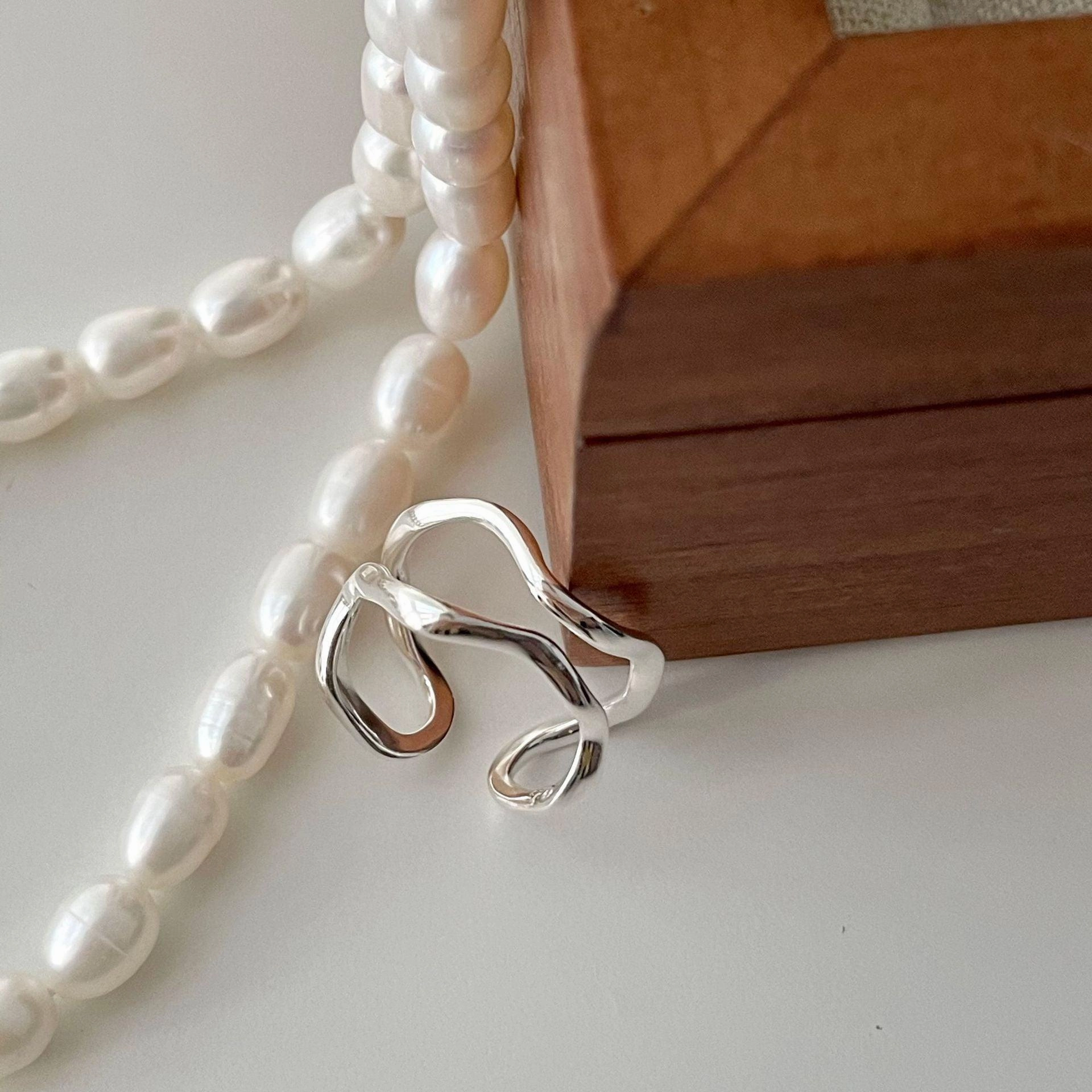 925 Sterling Silver Ring Hollowed Out Accessory Opening