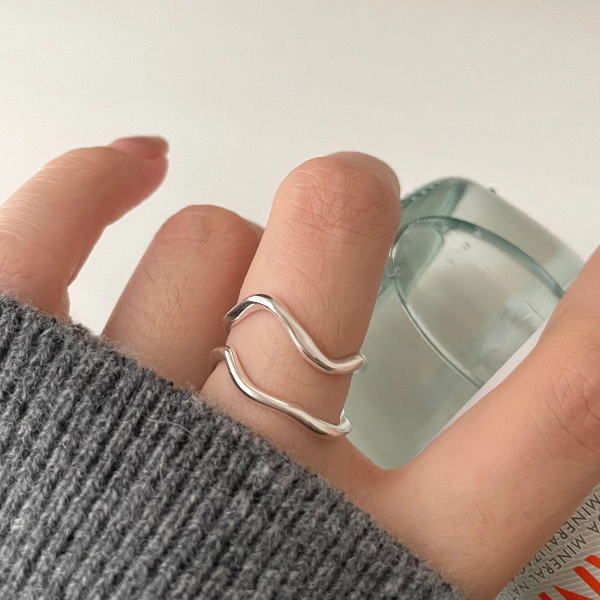 925 Sterling Silver Ring Hollowed Out Accessory Opening