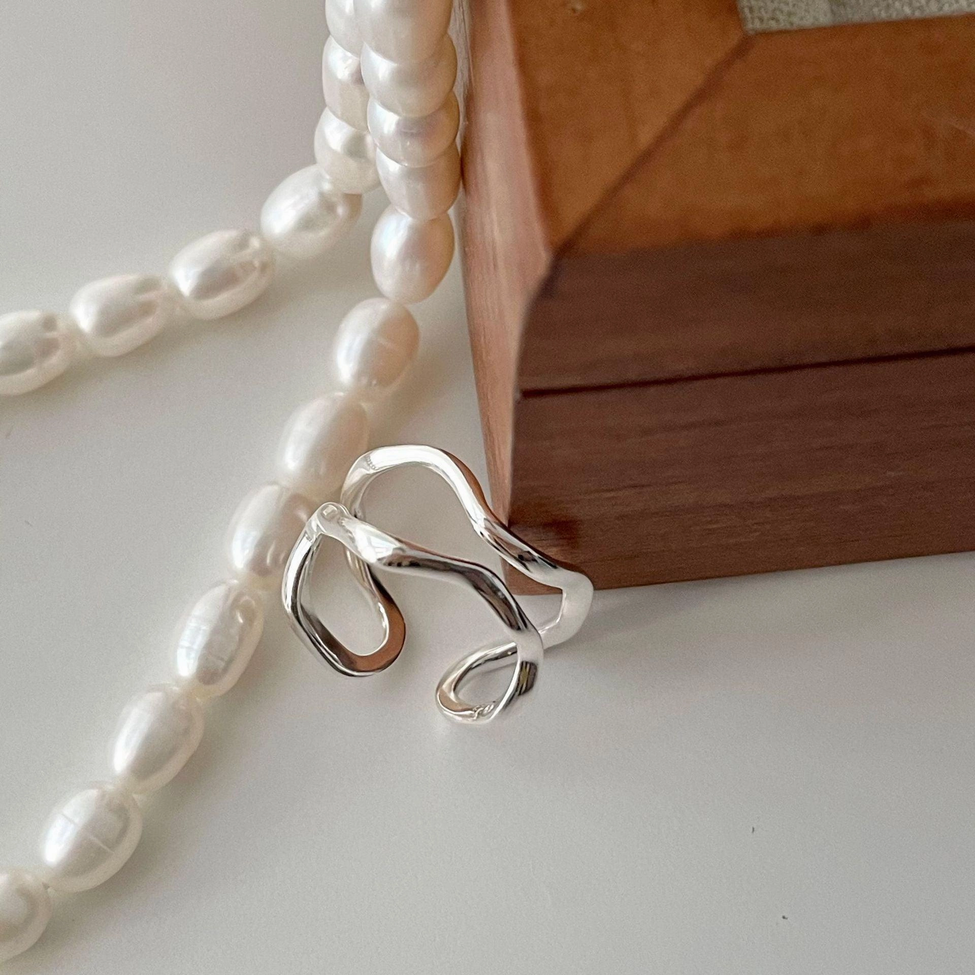 925 Sterling Silver Ring Hollowed Out Accessory Opening