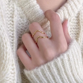 925 Sterling Silver Ring Hollowed Out Accessory Opening 