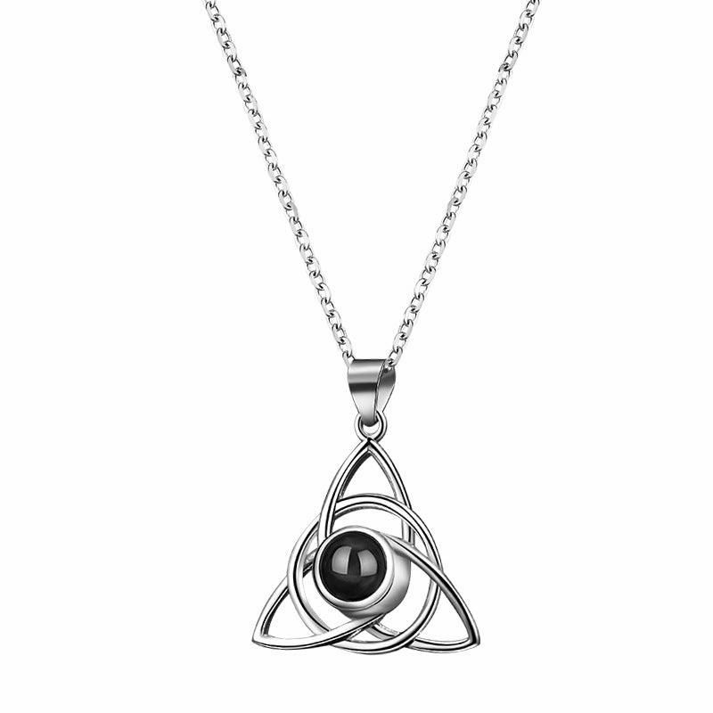 925Silver 100Language Projection Necklace