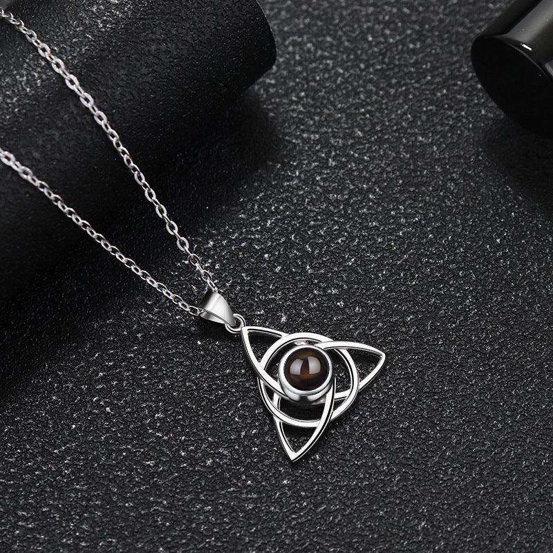 925Silver 100Language Projection Necklace