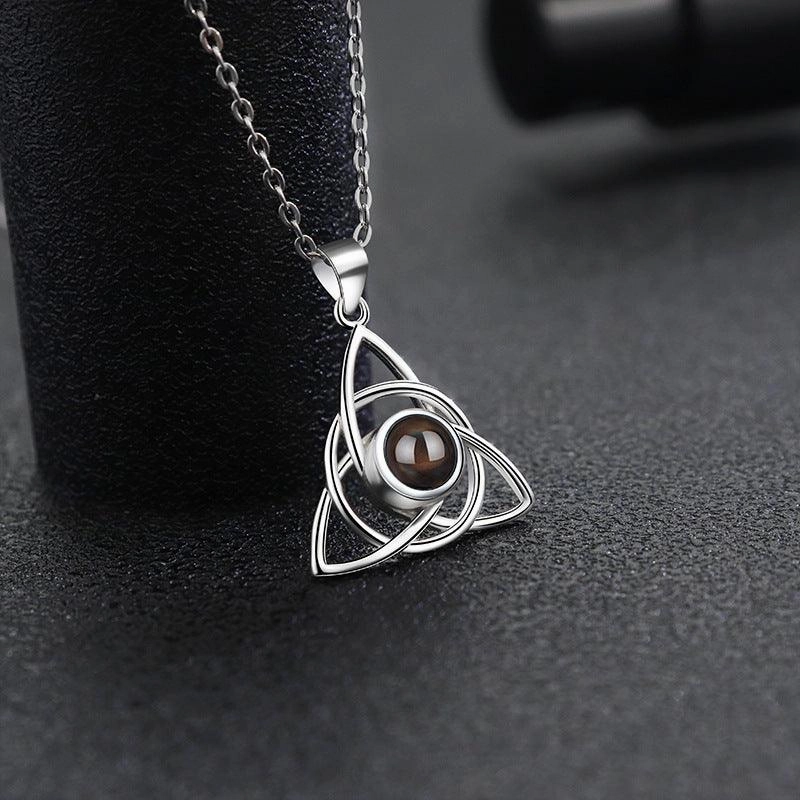925Silver 100Language Projection Necklace