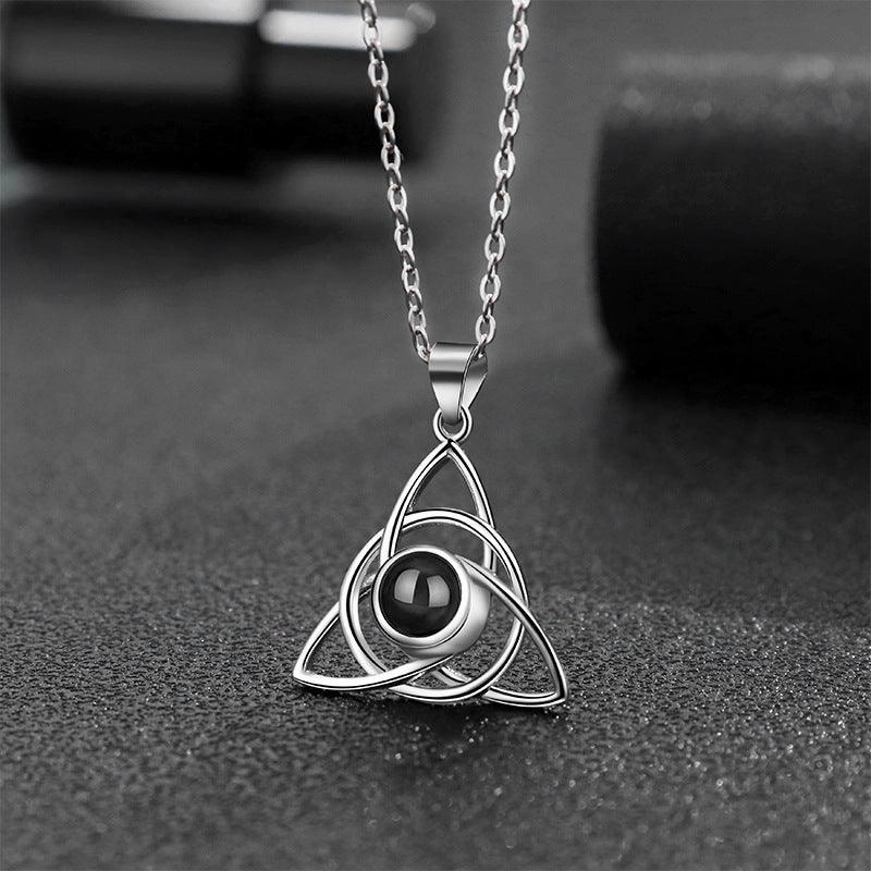 925Silver 100Language Projection Necklace