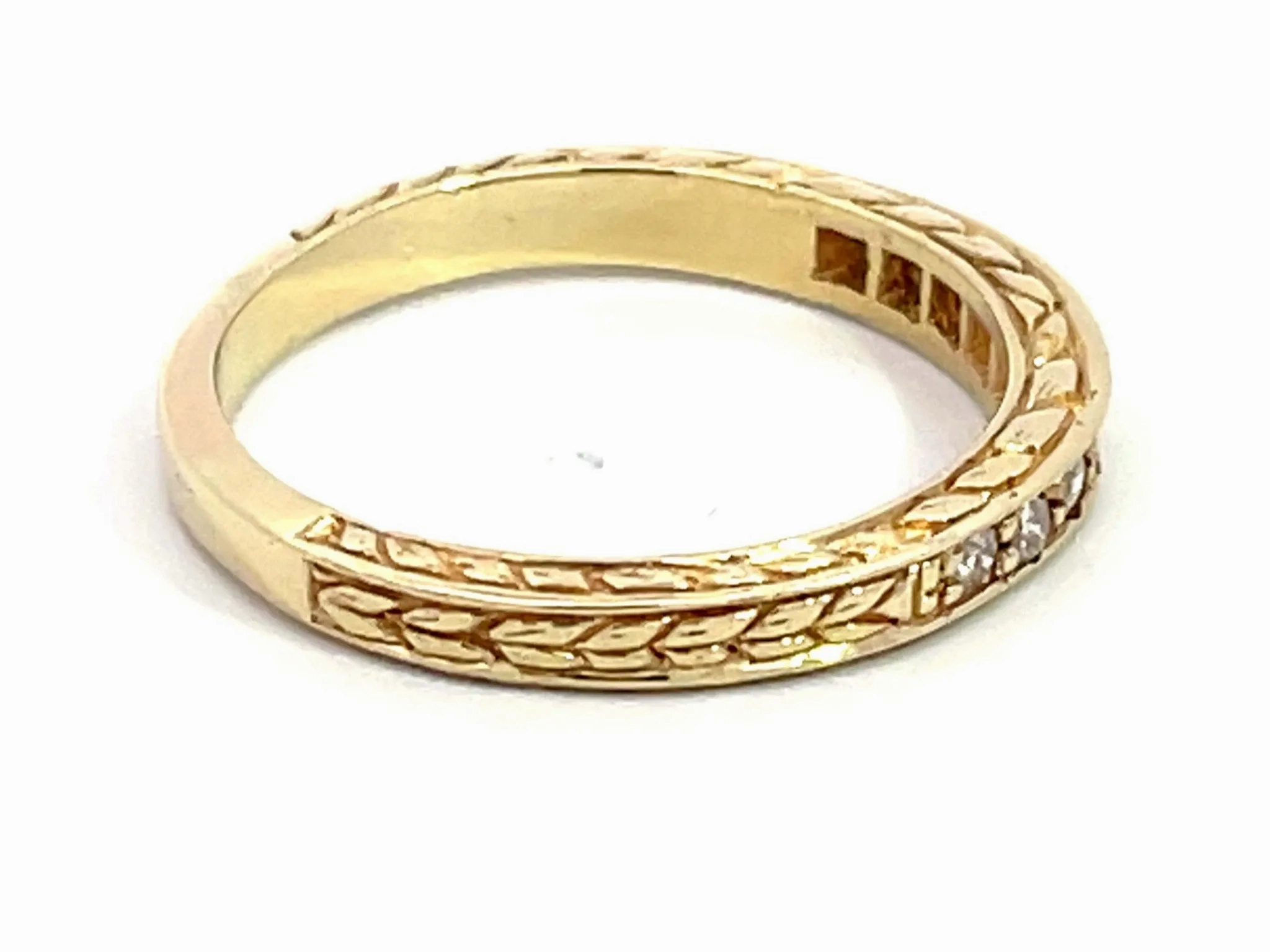 9 Diamond Band Ring in 14k Yellow Gold
