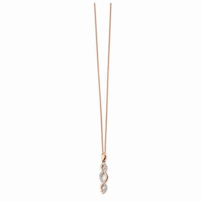 9ct Rose Gold Pave Set Diamond Open Twist Pendant texture-diamond  