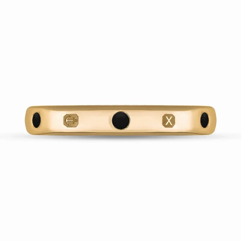 9ct Rose Gold Whitby Jet Queen's Jubilee Hallmark 6mm Ring D