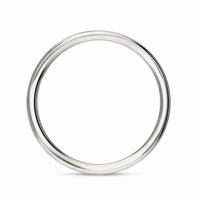 9ct White Gold 0.09ct Diamond King's Coronation Hallmark 3mm Ring D
